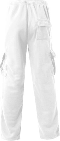 Cargo Sweatpants for Men Plus Size Drawstring Waist Joggers Baggy Open Bottom Athletic Workout Pants with Pockets in Saudi Arabia