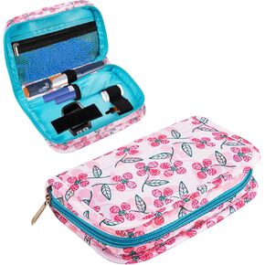 حقيبة سفر لمرضى السكري لمراقبة نسبة السكر في الدم، منظم جهاز قياس الجلوكوز، مجموعات العناية بمرضى السكري، حقيبة تخزين مستلزمات مرضى السكري. الأزهار in Kuwait