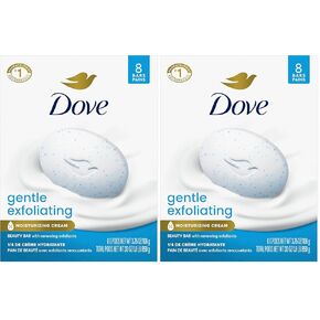 Dove Beauty Bar Soap 6 Bars Deep Exfoliating Barccoal Powder & Glycerin ، للحصول على بشرة أكثر نعومة ، أكثر سلاسة ، شوائب بعيدًا عن 3.75 أوقية in Kuwait