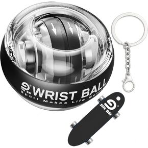 مجموعة كرة جيروسكوبية للمعصم ولوح تزلج بالأصابع من JIN BD - تمرين الساعد ذاتي البدء لقوة القبضة، وتمرين اليد والأصابع، بدون لون أسود فاتح، وصالة الألعاب الرياضية المنزلية، والتمرين، وإعادة التأهيل in Kuwait