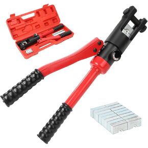 أداة تجعيد هيدروليكية، أداة ثقب هيدروليكية شديدة التحمل 60 كيلو نيوتن مع 9 قوالب تجعيد سداسية، سبائك فولاذية معالجة بالحرارة، مقبض مريح مضاد للانزلاق للكهرباء الصناعية والاتصالات والمعادن in Kuwait