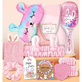 Swooflia Easter Basket Stuffers Bunny Gifts for Teen Girls - Birthday Gifts for Teenage Girls, Easter Bracelets Socks Brushes Headband Gift Baskets for Young Sisters Friend Daughter in Kuwait