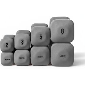 دمبل مربعة من WeGym SafeGrip بمقابض مضادة للانزلاق، أوزان جمالية مجانية للتمرينات المنزلية، تصميم ثابت يمنع التدحرج أثناء التمارين الأرضية - مجموعة in Kuwait