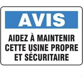 BILINGUAL FRENCH SIGN SAFETY, Mfr: FRMHSK812XL-A in Kuwait