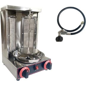 Shawarma Grill Machine with 2 Burners LP Gas Kebab Gyro Grill Machine Vertical Rotating Broiler for Commercial and Home Use in Kuwait