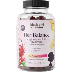 Black Girl Vitamins Her Balance Vaginal Probiotic Gummies – pH Balance & Odor Support, Feminine Health + Urinary Tract Support, 2B CFU Lactobacillus, Vegan, Gluten-Free, Halal (30-Day Supply) in Kuwait