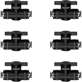 6 عبوات 4 مم OD ادفع لتوصيل التركيبات، صمام كروي هوائي سريع التوصيل - تركيبات هواء قابلة للدفع، اتحاد مستقيم للتحكم في تدفق الهواء in Kuwait