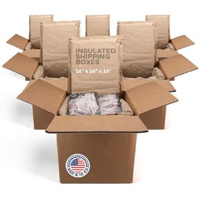 صناديق شحن حرارية معزولة مقاس 40.64 سم × 40.64 سم × 40.64 سم، عبوة من 6 قطع - صندوق شحن للأطعمة الباردة مصنوع في الولايات المتحدة الأمريكية بسعة 9.5 جالون مع بطانات ورقية حرارية، تمتص التكثيف - مثالية للأطعمة المجمدة من شركة IDL Packaging in Kuwait