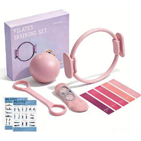 RosyWay Pilates Kit for Women-Pilates Ring and Ball Set, at Home Pilates Workout Equipment with Magic Circle,5 Resistance Bands, Ball,Elastic Bands-Beginner Valentine's in Kuwait