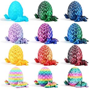 12pcs ثلاثية الأبعاد بيض التنين الكريستال المطبوعة مع التنين من الداخل ، ألعاب متعة ملونة تململ ألعابًا ، وأشجار سلة عيد الفصح الممتعة للأطفال ، والمراهقين والكبار ، وديكور خيالي فريد in Kuwait