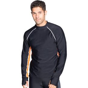 Tuga Men's Snorkel Rash Guard, UPF 50+ Sun Protection Swim Shirt, Made in USA in Saudi Arabia