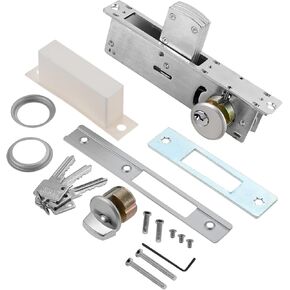 قفل نقر الباب الأمامي للمتجر، أقفال الأبواب التجارية، مسمار متأرجح ومجموعة أسطوانات من النحاس الصلب مع مفتاح ومقبض مفتاح الإبهام لأبواب الدخول بواجهة المتجر، مجموعة خلفية مقاس 1-1/8 بوصة in Kuwait