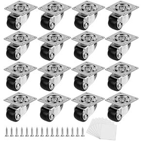 8 Pack Mini Caster Wheels 1/2 Inch, Low Profile Small Swivel Plate Casters, Non-Marks Nylon Self Adhesive Caster Wheels for Furniture, Kitchen Appliances, Storage Box & Bins, DIY Projects in Kuwait