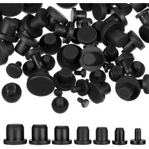70 قطعة 7 أحجام من قابس ثقب السيليكون، سدادات مطاطية مستديرة سوداء، سدادات مطاطية للثقوب الدائرية، أغطية نهاية فتحات الأزرار المقاومة للماء، قابس أنبوبي بديل ناعم للزجاجات، الأنابيب، أواني الزهور in Kuwait