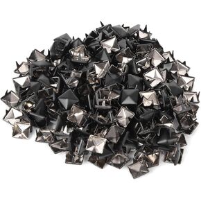 Rivet Studs Kuuleyn 200pcs Square Rivets Metal Stylish DIY Shoes Bags Hats Decoration Accessories 9mm (Red Background with White dots) in Kuwait