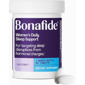 دعم النوم اليومي للسيدات من أجل الراحة أثناء النوم - Bonafide Noctera - خالي من الميلاتونين - لاضطرابات النوم الهرمونية - كمية تكفي لمدة شهر (60 قرصًا) in Kuwait