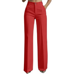 Dress Pants Women Wide Leg Work Pants Trendy Dressy High Waisted Business Casual Trousers Slacks with Pockets in Kuwait