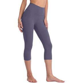 Womens Capri Pants High Waisted Yoga Capri Leggings Cropped Pants Workout Casual Summer Running Athletic Leggings in Kuwait