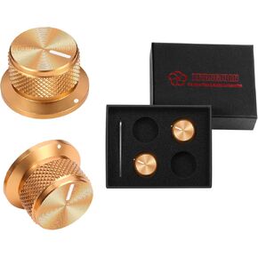 2Pcs Black Top Hat Guitar Knobs 1/4" Aluminium Volume Tone Speed Control Knob for Electric Bass Fender Jazz Precision Telecaster Parts in Kuwait