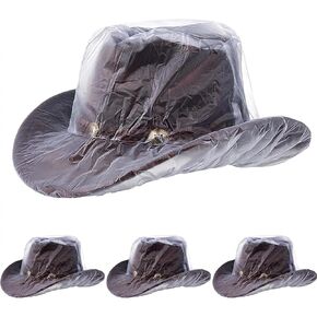 2-Pack Cowboy Hat Rain Cover, Clear Plastic Cowboy Hat Cover for Dust Waterproof Storage, Travel Hats Protector for Storage, Fit Men and Women in Saudi Arabia