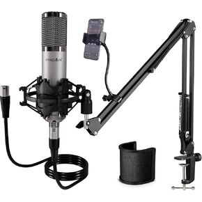 Studio Microphone, Professional Cardioid XLR Condenser Recording Mic Voice Over Kit with Desktop Stand for Music, Singing, Podcasting, and Vocal Streaming in Kuwait