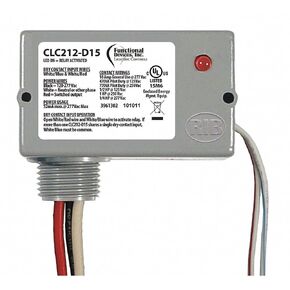 Functional Devices CLC212-D15 Separated Class 2 Dry Contact Input, 10 Amp, 120-277 VAC, 15 Minute Delay, DPDT Power Control Relay in Kuwait