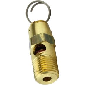 AS250190 صمام تخفيف أمان ضاغط الهواء - لاستبدال أجزاء ضاغط الهواء Conrader - صمام إيقاف الضاغط - 190 رطل لكل بوصة مربعة 1/4 بوصة ذكر NPT 91 SCFM إجمالي طول الصمام: 1-5/8 بوصة نحاس صلب ذهبي in Kuwait