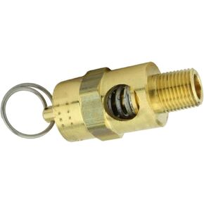 صمام تخفيف ضغط أمان ضاغط الهواء 250-1/8-150 - لاستبدال أجزاء ضاغط الهواء Conrader - صمام إيقاف الخزان - 1/8 بوصة ذكر NPT ملولب 150 PSI 132 SCFM صمام L: 1-3/4 بوصة نحاس صلب ذهبي in Kuwait