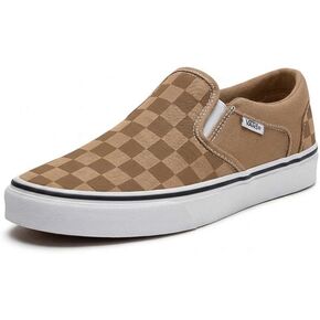 حذاء Asher سهل الارتداء للرجال من Vans | حذاء رياضي مريح للمشي والأزياء والارتداء اليومي، منقوش من جلد الغزال باللون البني الفحمي، 10 in Kuwait