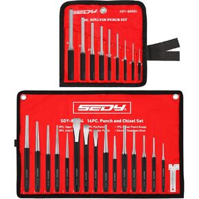 مجموعة لكمة وإزميل مكونة من 25 قطعة مع مثاقب دبوس ملفوفة، تتضمن مدببًا ودبوسًا ولكمات مركزية وأزاميل باردة لأعمال المعادن والسيارات والاستخدام الحرفي in Kuwait