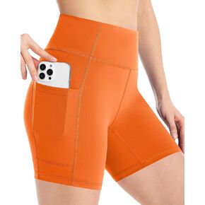 Moozava Women's Biker Shorts 4"/6"/8" High Waisted Tummy Control Workout Gym Yoga Running Volleyball Spandex Shorts 3 Pockets in Kuwait