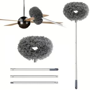Ceiling Fan Cleaner Duster, Adjustable and Removable Fan Blade Cleaner from 18 to 62 Inches for Cleaning Walls Bookshelves Furniture Door Window Top (Gray) in Kuwait