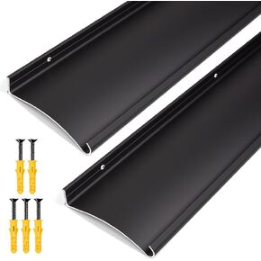 واقي من تنقيط المطر بباب عريض للغاية مقاس 4 بوصات، عاكس مطر لباب النافذة السميك من الألومنيوم مقاس 52 بوصة، غطاء تنقيط للباب، حافة تنقيط علوية بارتفاع 0.8 بوصة (أسود) in Kuwait