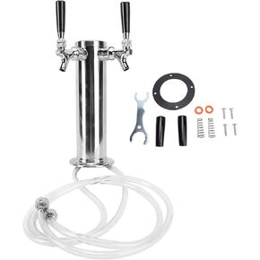 Dual Tap Beer Tower Stainless Steel Commercial Grade Dual Faucet Kegerator Dispenser for Home Bar Restaurant Pub in Kuwait