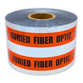 شريط تحذير للخط الكهربائي المدفون من ACE Supply - شريط تحت الأرض قابل للاكتشاف - طول 15.24 سم × 1000 قدم، 5 مل - شريط كهربائي مدفون يستخدم لشريط تحديد المرافق in Kuwait
