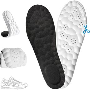 2026 New Steppers Insoles for Men & Women - 4D Cloud Comfort Memory Foam | Super Soft Shock Absorption, Anti-Fatigue & Breathable Design | Replacement Inserts for Work, Running (Black, Men's 8.5-9) in Kuwait