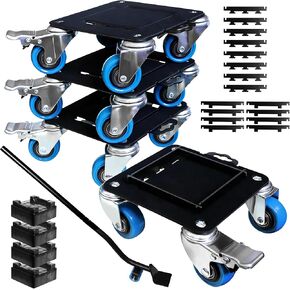 Heavy Duty Furniture Dolly, Furniture Movers with 4 Wheels, Carbon Steel Panel Moving Dolly, 3000 lbs Furniture Lifter Moving Tool Set for Safe Box, Pool Table, Refrigerator, Orange in Kuwait