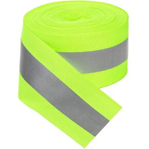 شريط شريط عاكس، 2 بوصة × 33 قدم مخيط على شريط عاكس عالي الوضوح للملابس، والحقيبة المدرسية، ومعطف المطر. شريط تحذيري فلورسنت شخصي، شريط فضي عاكس بعرض 2 سم in Kuwait