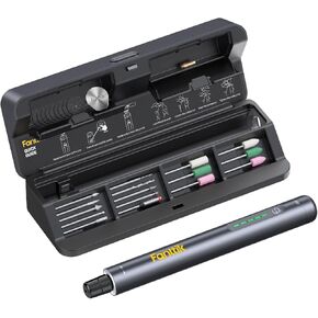 Fanttik F2 Master Kit أداة دوارة لاسلكية صغيرة، 5 سرعات، قلم نقش 25000 دورة في الدقيقة، 28 ملحقًا للتشطيب المطبوع ثلاثي الأبعاد، الصنفرة، التلميع، الحفر، النحت، الدقة DIY في علبة قلابة in Kuwait