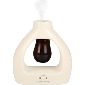 مجموعة ناشر الزيوت العطرية بدون ماء من HAPPTWS - ناشر لاسلكي 3 إعدادات مؤقت تعمل بالبطارية لغرفة النوم واليوجا والاستديو وغرفة الحيوانات الأليفة - أبيض حليبي in Kuwait