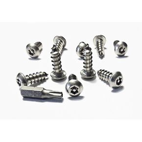 #14 × 3/4-10 حزمة - توركس مع دبوس أمان مقاوم للتلاعب برأس زر الأمان، مسامير معدنية 18-8 من الفولاذ المقاوم للصدأ، T27 بت متضمنة in Kuwait