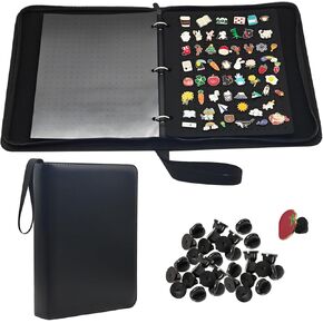 Enamel Pin Display Case Leather Pin Trading Book Pin Collection Book 6-Page Lapel Pin Display Board with 50 Pcs Pin Backs Pin Books for Collectors for Pin Storage Pin Bag Binder with Clear PVC Cover in Saudi Arabia