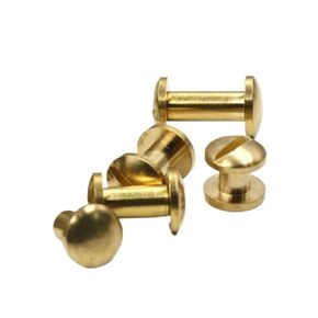 برشام ملزمة المسمار المشاركات الصلبة النحاس ملزمة مسامير لألبوم الصور الجلود الحرفية 8 مللي متر غطاء قبة 3-18 مللي متر حزمة من 10 (3 مللي متر) in Kuwait