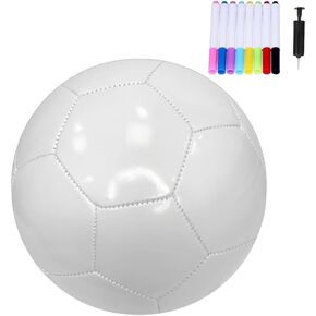 كرة قدم مقاس 5 لون نقي يمكنك صنعها بنفسك كهدية للأطفال مع 8 أقلام رسم ومضخة هواء in Kuwait