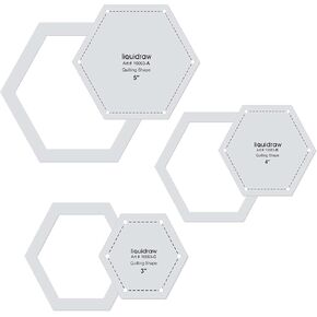 قوالب خياطة اللحف والحكام لترقيع الإستنسل الأكريليك المرقعة من 3 مسدس ، قلوب ، مربع ونجوم (مجموعة القلب من 3) in Kuwait