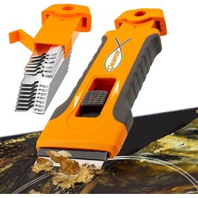 أداة مكشطة شفرة الحلاقة مع 15 قطعة شفرات إضافية، مكشطة حلاقة للزجاج، مكشطة موقد زجاجي لباب الفرن، مكشطة سطح الطبخ، مكشطة زجاجية لتنظيف الطلاء من الزجاج in Kuwait