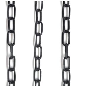 2 مللي متر سميكة لتقوم بها بنفسك متجر الملابس السوداء معلقة الملابس سلسلة مربعة بار هوك رف شاشة شماعات حلقة معدنية الزخرفية (1 متر طويلة) in Kuwait