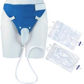 Wearable Leak-Proof Male Urinal Includes 1000 ml/2000 ml Urine Bag, 1.2M Tube and Breathable Support Pants, Male External Catheter for the Elderly and paralyzed Patients (Elderly Male) in Saudi Arabia