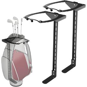 حامل تخزين حقيبة الجولف على الحائط للمرآب، وحقيبة الجولف على الحائط مع نظام انزلاق قابل للتعديل، حامل حقيبة الجولف موفر للمساحة للجدار، مناسب للجراجات والمنزل والأقبية in Kuwait