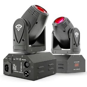 SHEHDS 10W Moving Head Lights, RGBW 4in1, Beam/Strobe Mini Stage Lights Professional, 11/13 DMX Channels, Sound Activated for Disco Club Party Dance Wedding Bar - 2 Pack in Kuwait